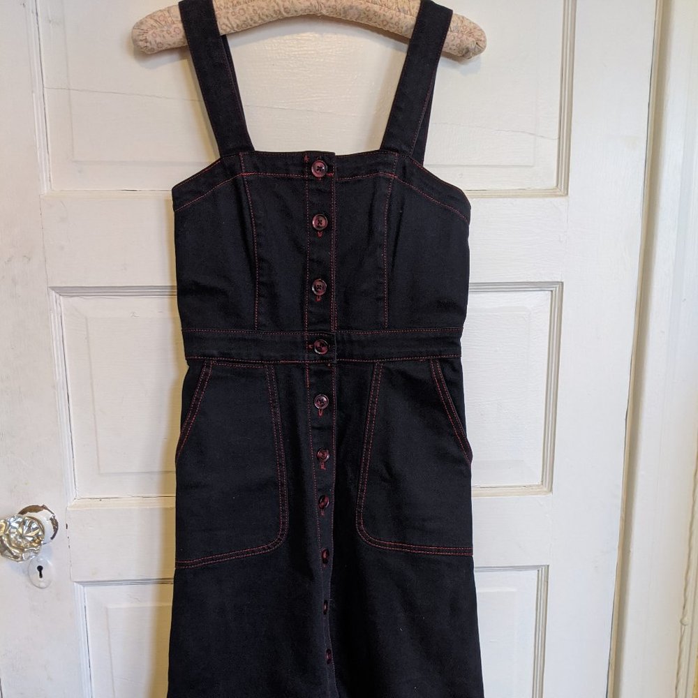 Rachel Antonoff black denim alma button down dress